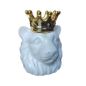 White Lion Head with Gold Crown Decor Bank‎